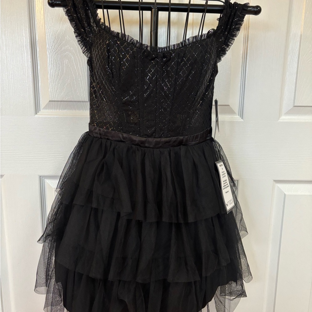 City Studio Black Layered Tulle Prom or homecoming Dress